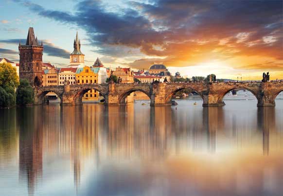 Ponte Carlo al tramonto