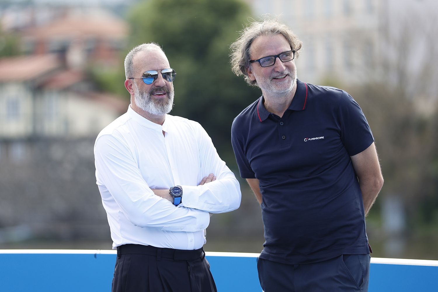 Guests of the Livesport Prague Open event on the deck of a boat