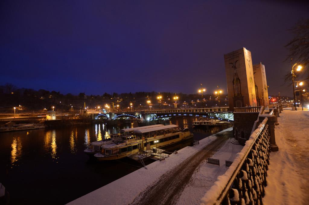 First snow on the Vltava