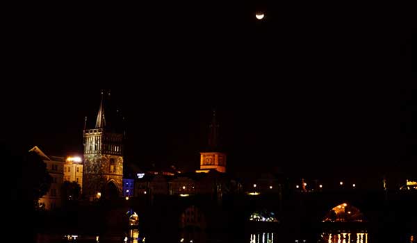 We watched the partial lunar eclipse from the embankment