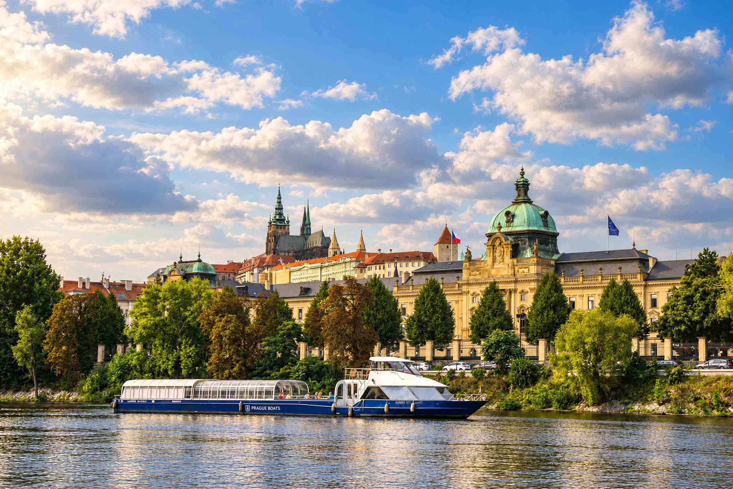 Agnes de Bohemia on the Vltava below Prague Castle